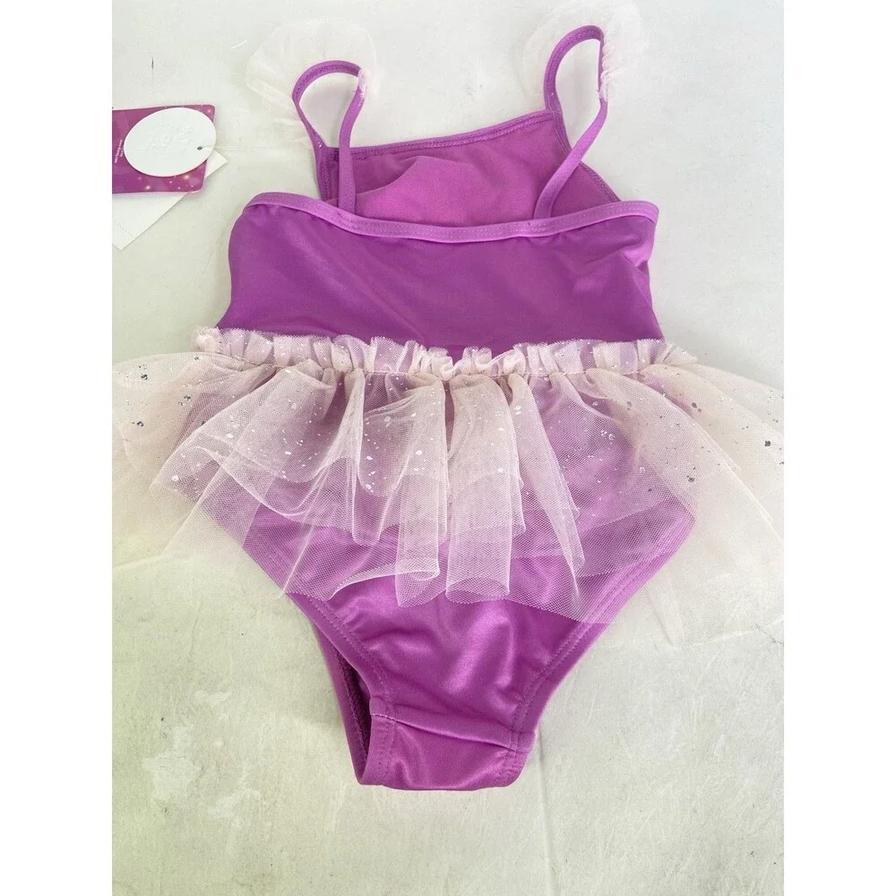 Disney Tangled Rapunzel Tutu One Piece Swimsuit Swimwear Girls Size 18 Months